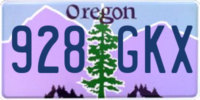 OR license plate 928GKX