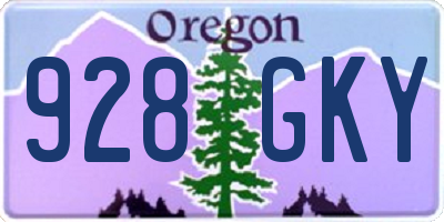OR license plate 928GKY
