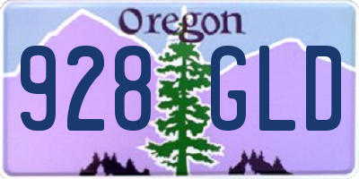 OR license plate 928GLD
