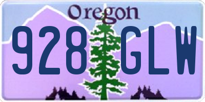 OR license plate 928GLW