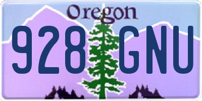 OR license plate 928GNU