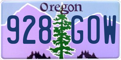 OR license plate 928GOW