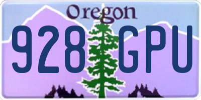 OR license plate 928GPU