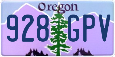 OR license plate 928GPV