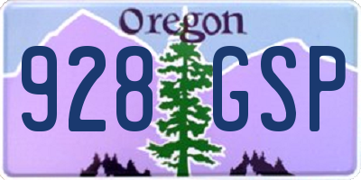 OR license plate 928GSP