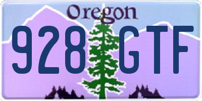 OR license plate 928GTF