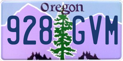 OR license plate 928GVM