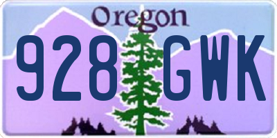 OR license plate 928GWK