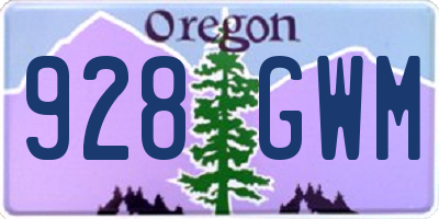 OR license plate 928GWM