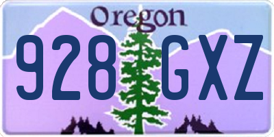 OR license plate 928GXZ