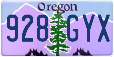 OR license plate 928GYX