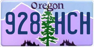 OR license plate 928HCH
