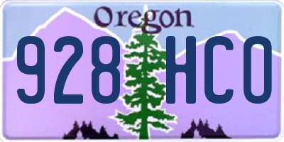 OR license plate 928HCO