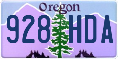 OR license plate 928HDA