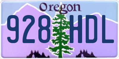 OR license plate 928HDL
