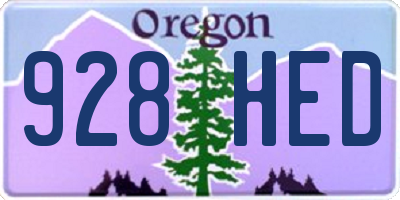 OR license plate 928HED