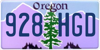 OR license plate 928HGD
