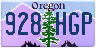 OR license plate 928HGP