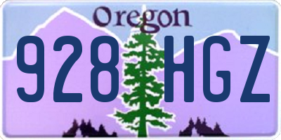 OR license plate 928HGZ