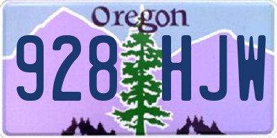 OR license plate 928HJW