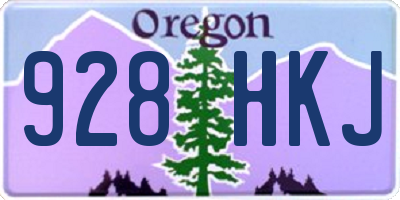 OR license plate 928HKJ