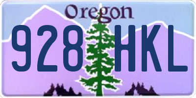 OR license plate 928HKL