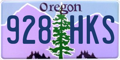 OR license plate 928HKS