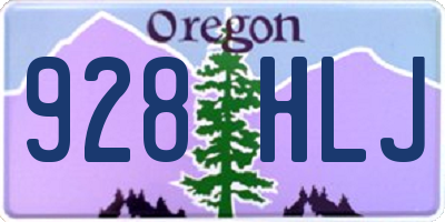 OR license plate 928HLJ