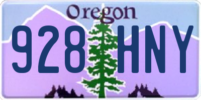OR license plate 928HNY