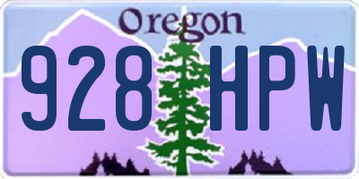 OR license plate 928HPW