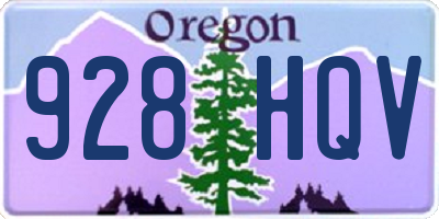 OR license plate 928HQV