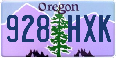 OR license plate 928HXK