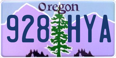 OR license plate 928HYA