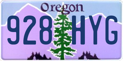 OR license plate 928HYG