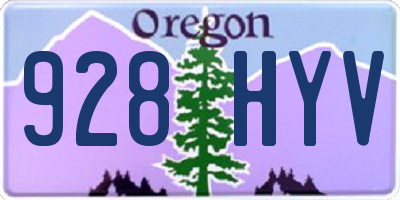 OR license plate 928HYV