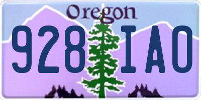 OR license plate 928IAO