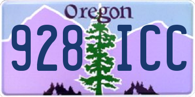 OR license plate 928ICC