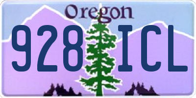 OR license plate 928ICL