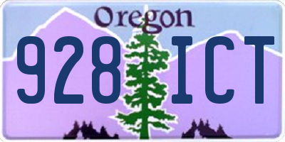 OR license plate 928ICT