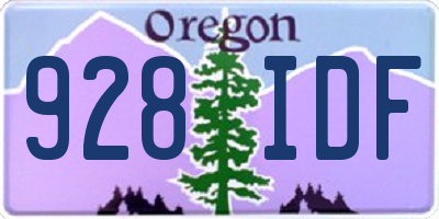 OR license plate 928IDF