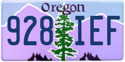 OR license plate 928IEF