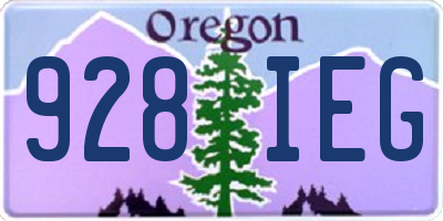 OR license plate 928IEG