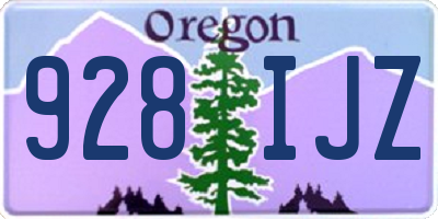 OR license plate 928IJZ