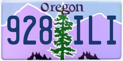 OR license plate 928ILI