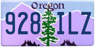 OR license plate 928ILZ