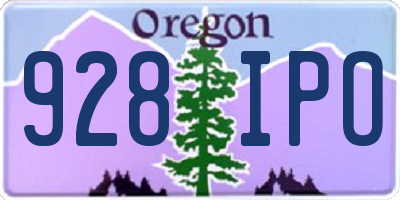 OR license plate 928IPO