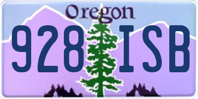 OR license plate 928ISB