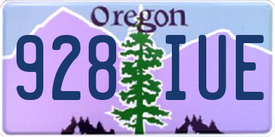 OR license plate 928IUE