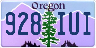 OR license plate 928IUI
