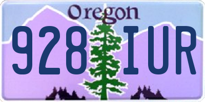 OR license plate 928IUR